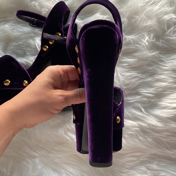 Giuseppe Zanotti Purple Velvet Heels - Picture 8 of 17